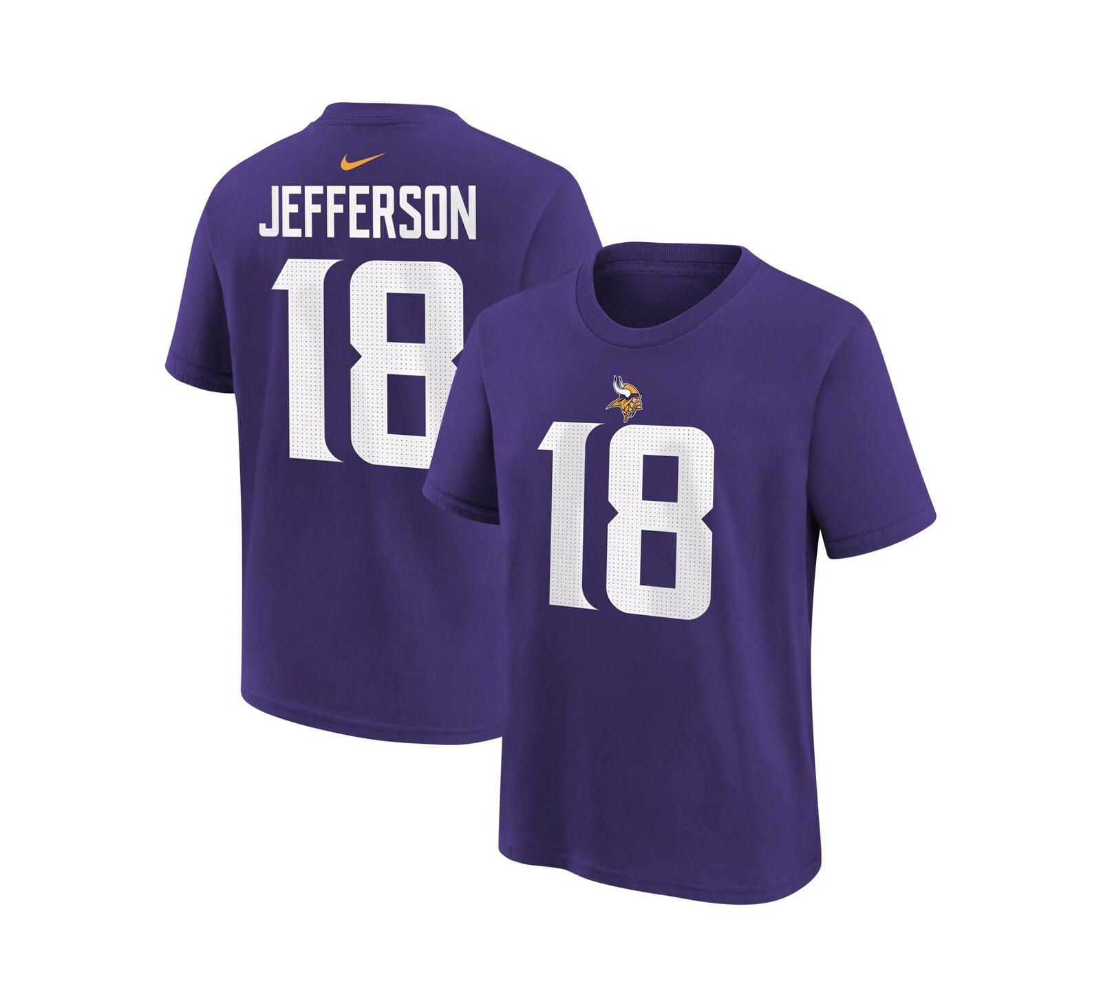 Детская футболка Nike Justin Jefferson Purple Minnesota Vikings Player Name and Number
