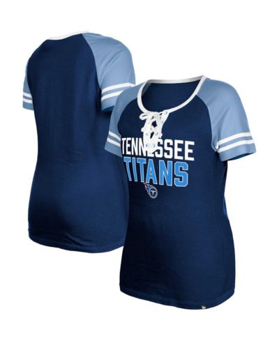 New Era Женская футболка Raglan Lace-Up в цветах Tennessee Titans, темно-синяя