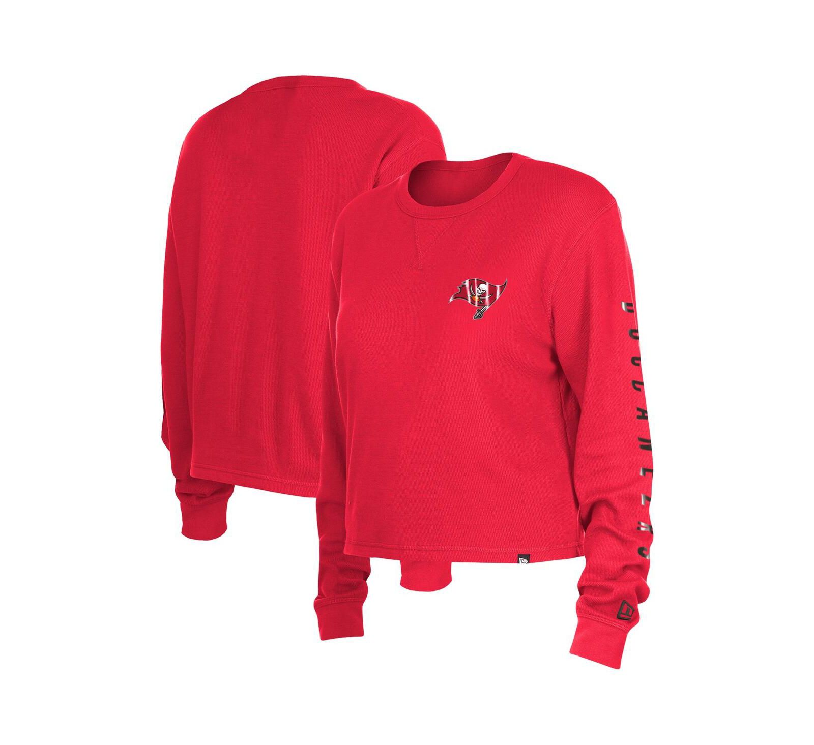Женская футболка New Era Red Tampa Bay Buccaneers Thermal Crop Long Sleeve