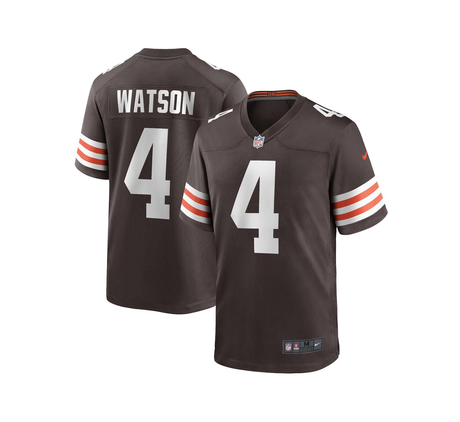 Игровая джерси Nike Men's Deshaun Watson Brown Cleveland Browns