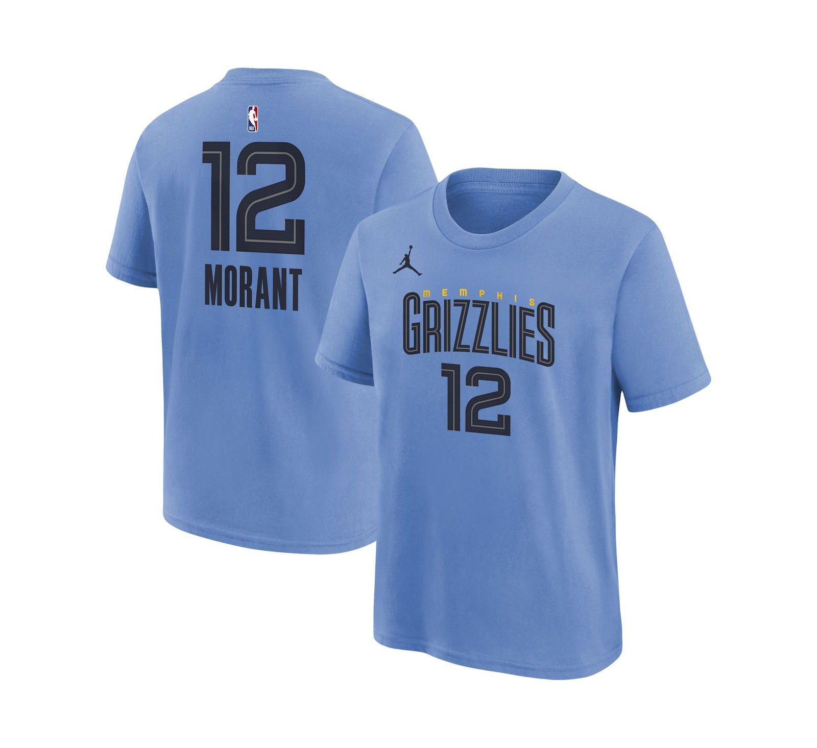 Детская футболка Jordan Ja Morant Light Blue Memphis Grizzlies Statement Edition Name and Number Player