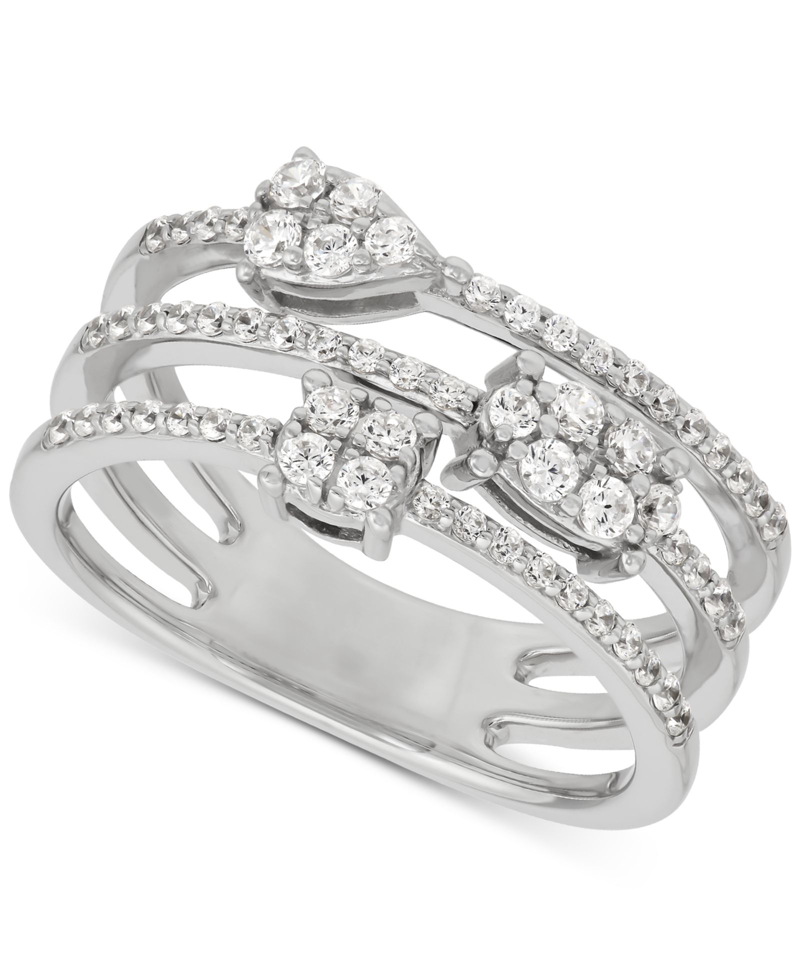 Кольцо Forever Grown Diamonds Multi-Row Mini Cluster из стерлингового серебра (1/2 ct. t.w.)