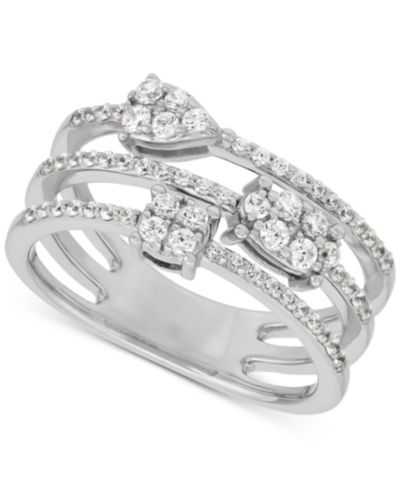 Кольцо Forever Grown Diamonds Multi-Row Mini Cluster из стерлингового серебра (1/2 ct. t.w.)