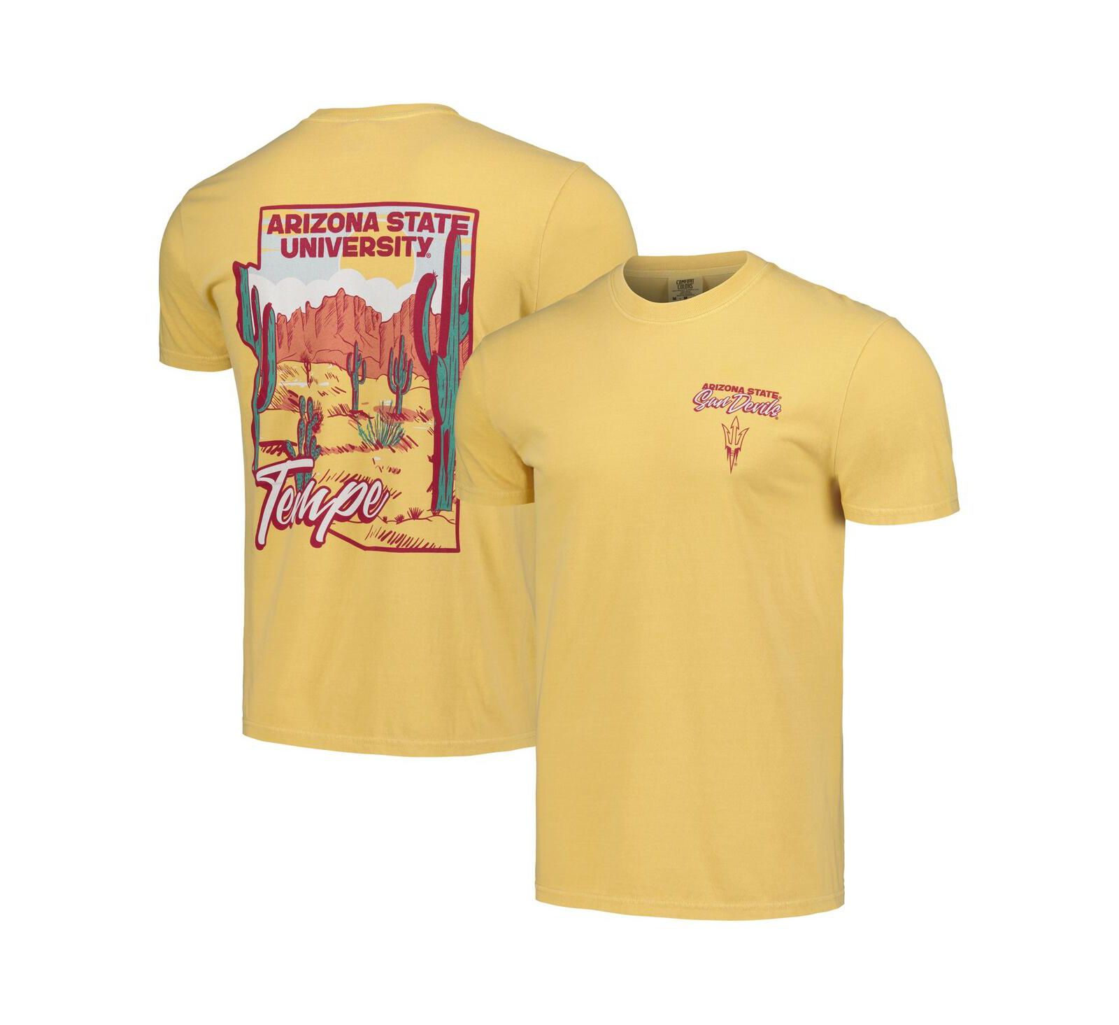Image One Мужская и женская футболка Arizona State Sun Devils Hyper Local Cactus State, золотая