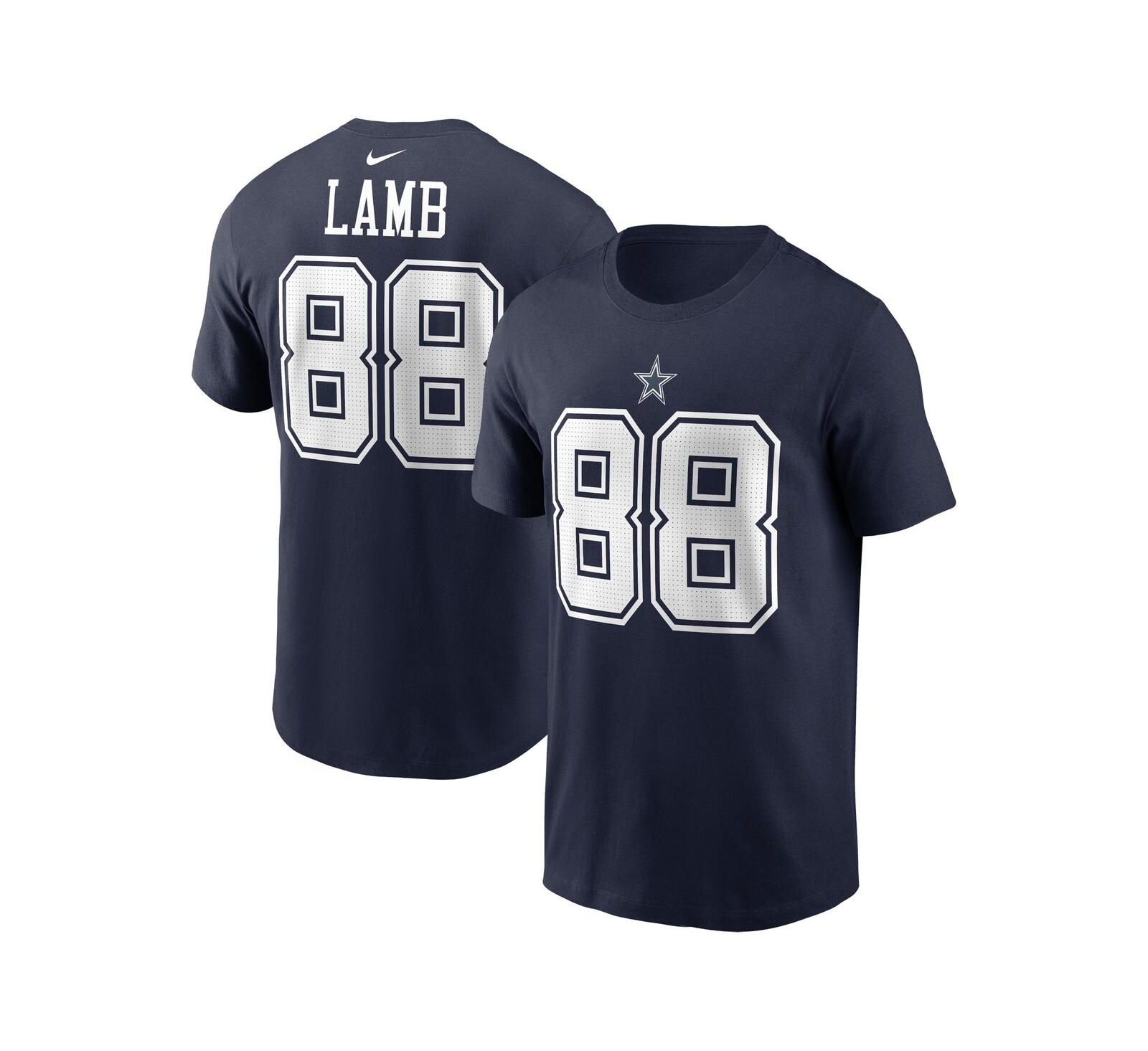 Men's Nike CeeDee Lamb Navy Dallas Cowboys Player Name and Number T-shirt