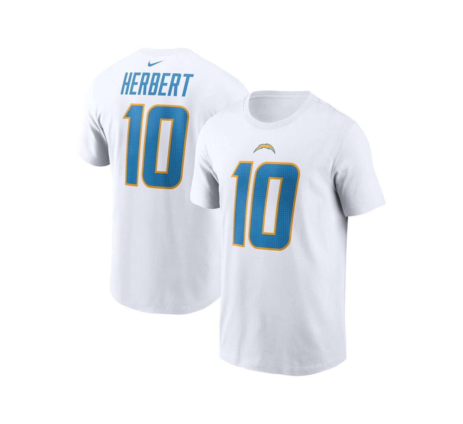 Мужская футболка Nike Justin Herbert Los Angeles Chargers белая