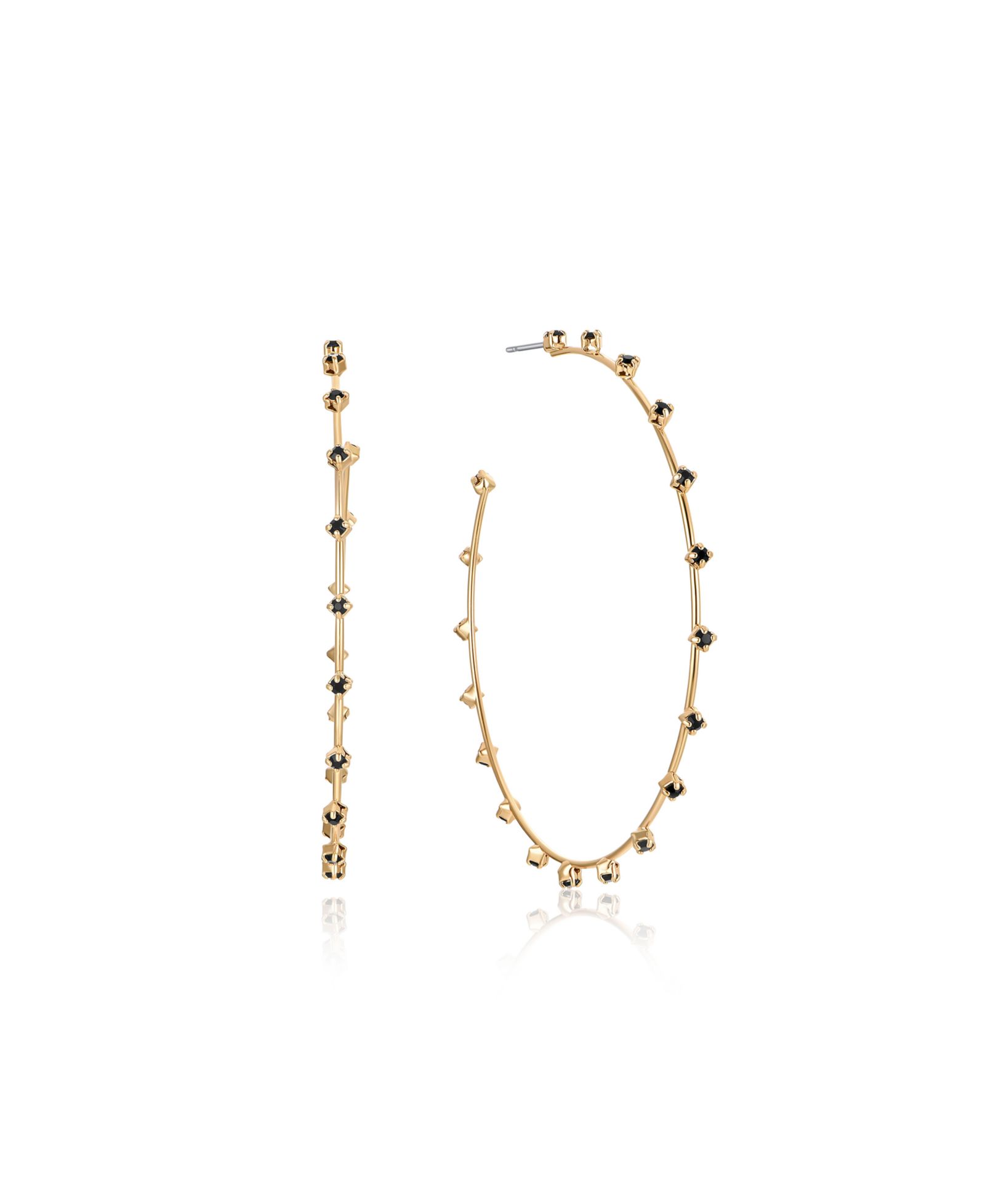 Серьги-кольца ETTIKA Simple Spark Crystal 18K Gold Plated Hoops