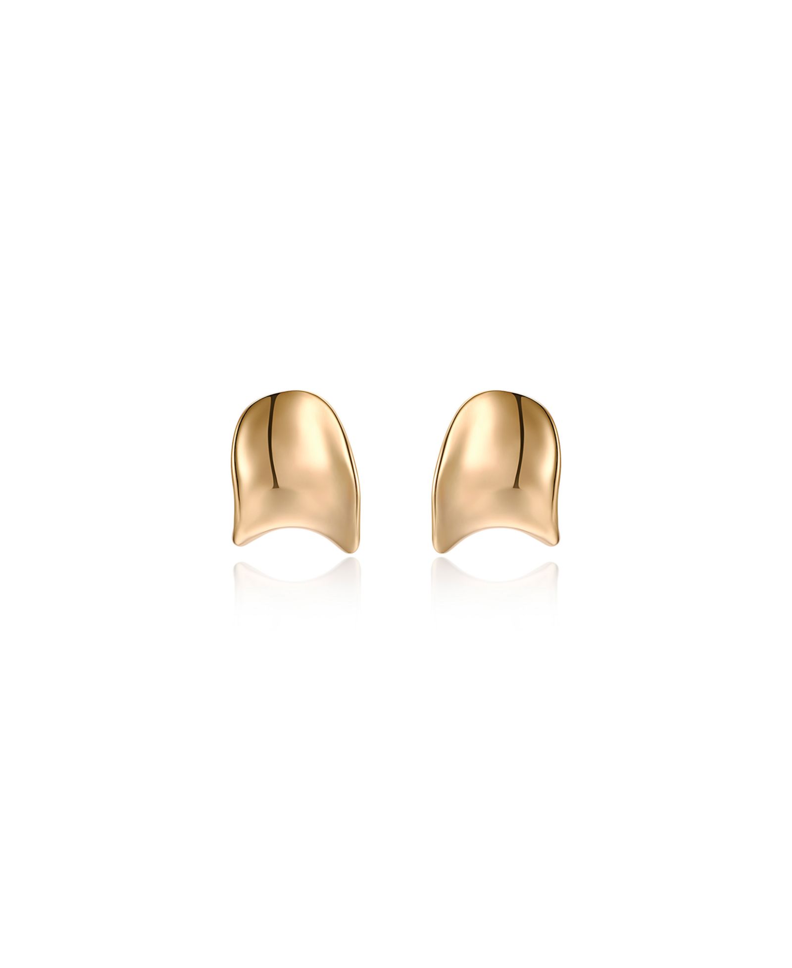 ETTIKA Серьги-гвоздики с позолотой 18K Curved Stud