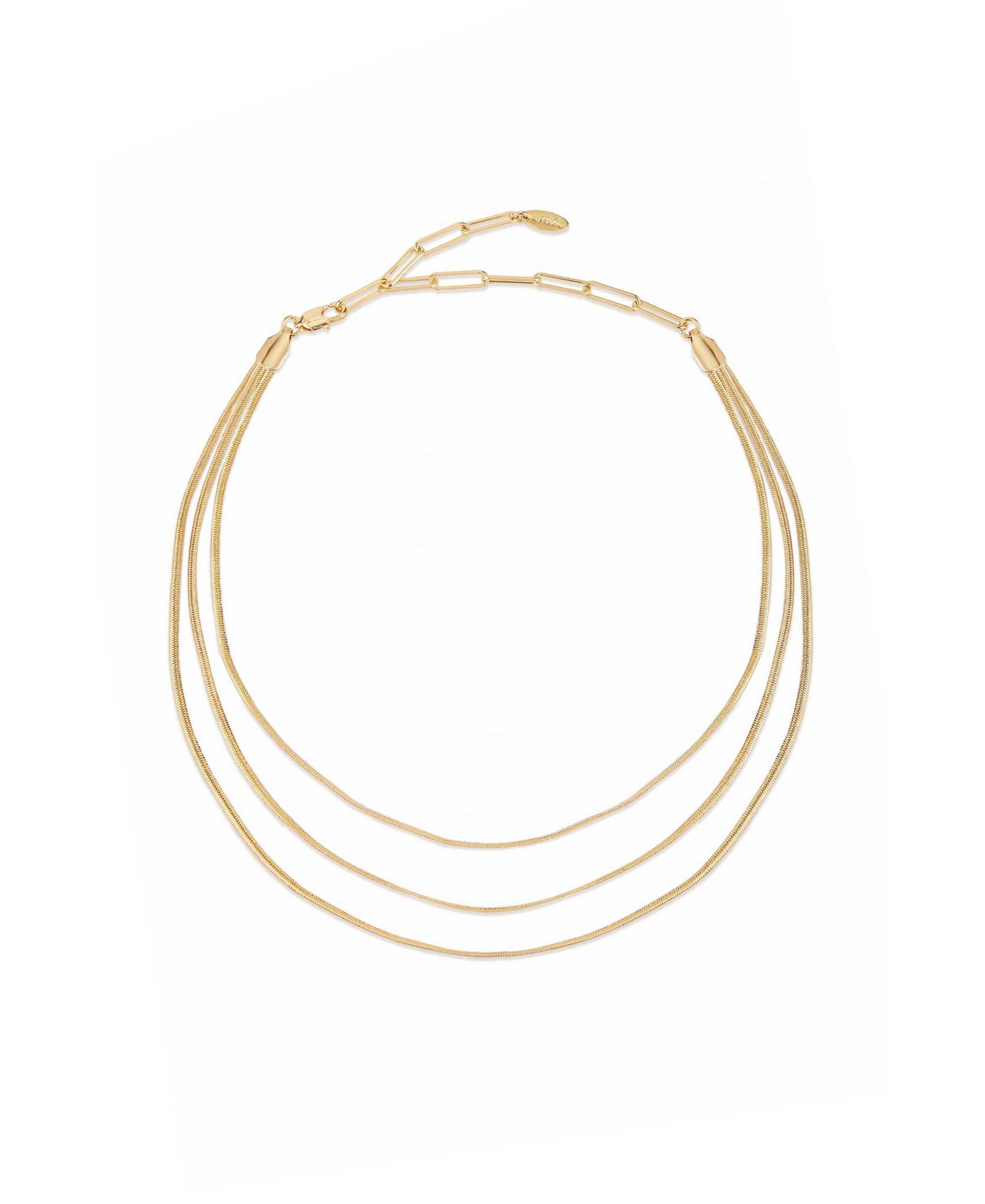 ETTIKA Triple Flex Snake Chain Layered 18K Gold Plated Necklace