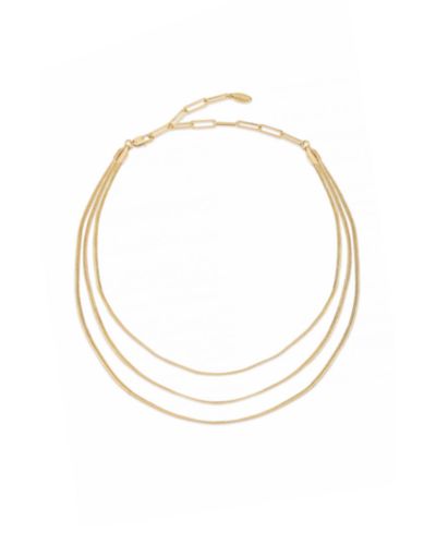 ETTIKA Triple Flex Snake Chain Layered 18K Gold Plated Necklace