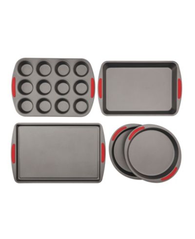 Good Cook Mega grip 5 Piece Nonstick Steel Bakeware Set with Cookie Sheet, Roast Pan, 2 Cake Pans, and Muffin Pan