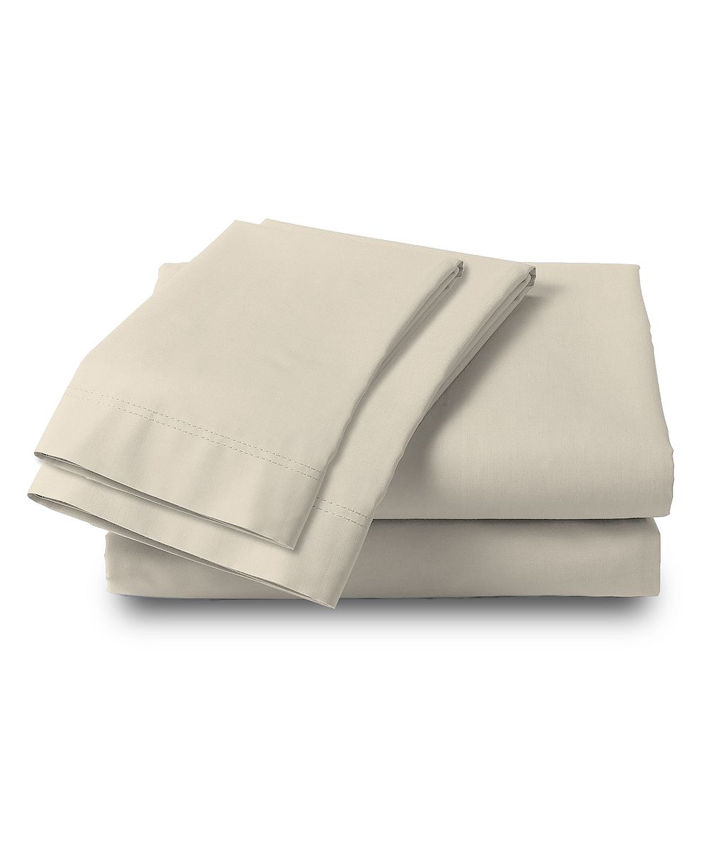 Color Sense 300 Thread Count 100% Cotton Sateen 4-Pc. Sheet Set, Queen