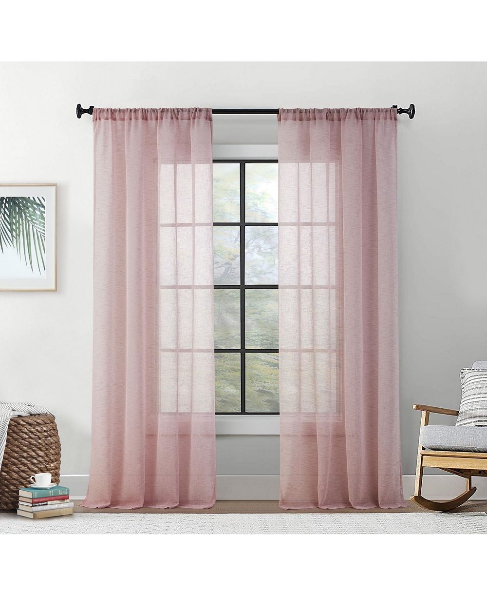 Шторы HLC.me Penelope Faux Linen Textured Semi Sheer, набор из 2 шт., пропускающие свет
