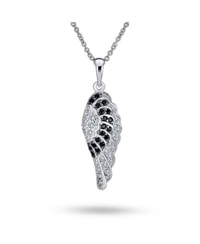 Bling Jewelry Подвеска-кулон в виде крыла ангела с цирконием CZ