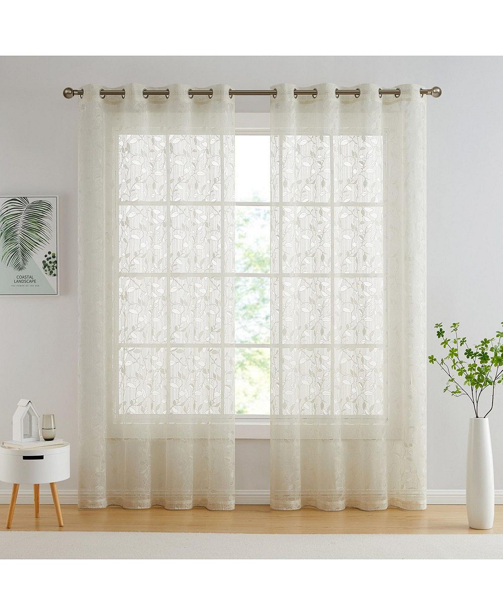 Шторы HLC.ME Joyce Floral Decorative Semi Sheer, набор из 2 панелей