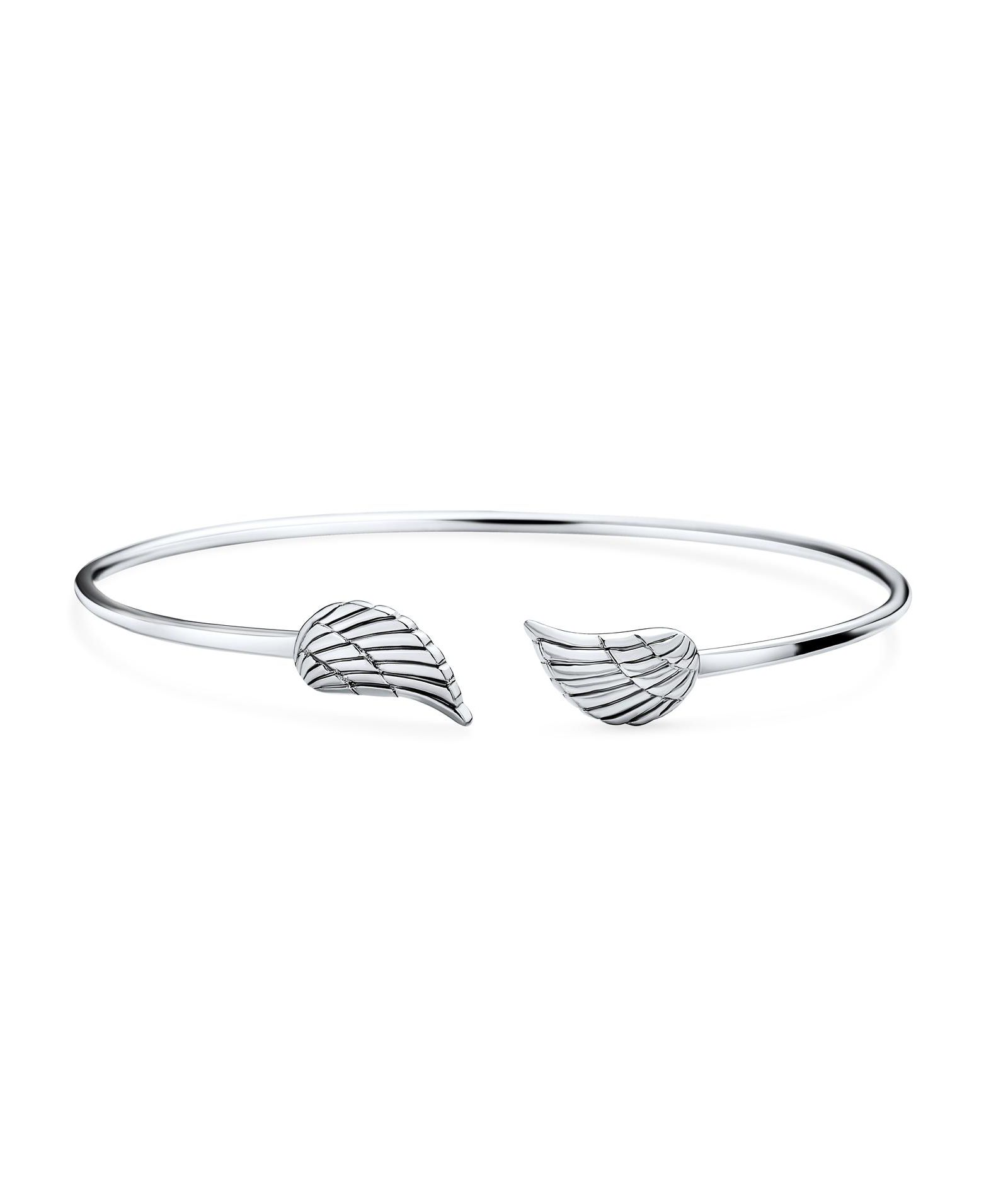 Браслет-бэнгл Bling Jewelry Guardian Angel Wing из стерлингового серебра 925