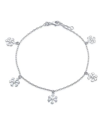 Bling Jewelry рождественский браслет-анклет со снежинками из серебра.925