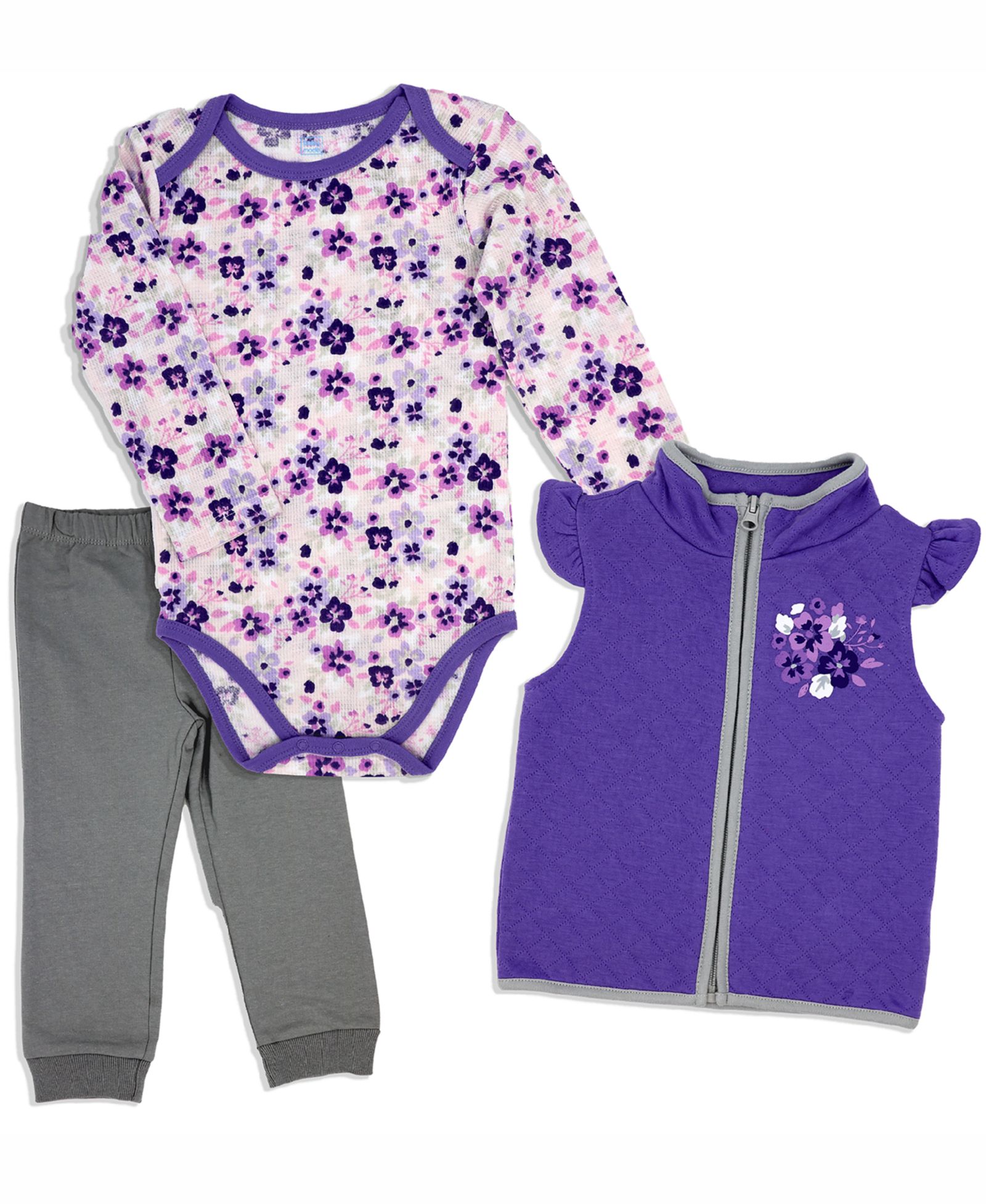 Комплект из 3 предметов для младенцев Baby Mode: боди, брюки и жилет
