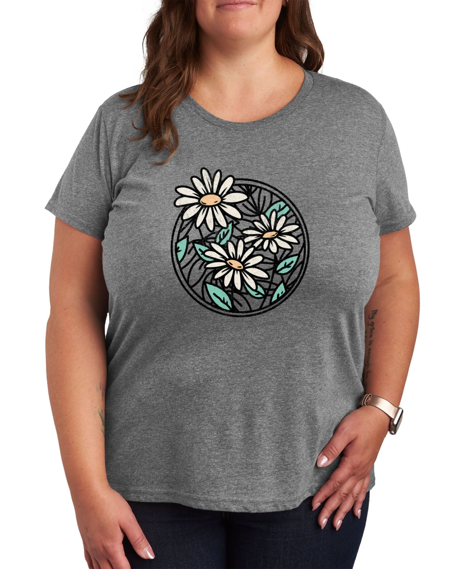 Женская футболка Hybrid Apparel Wildflower Circle Plus Size
