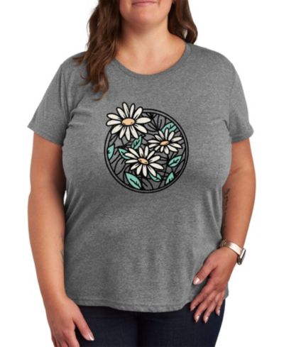 Hybrid Apparel Wildflower Circle Plus Size Graphic T-Shirt