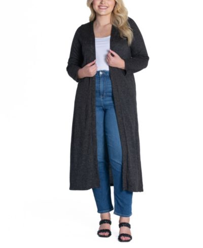 Длинный кардиган с открытым передом для больших размеров, 24seven Comfort Apparel
