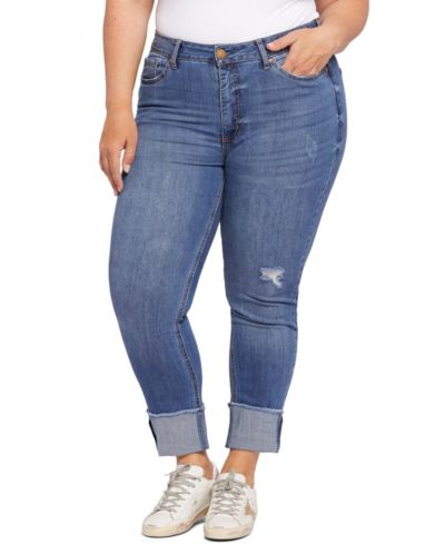 Джинсы Seven7 Plus Size High Rise Slim Straight Cuff