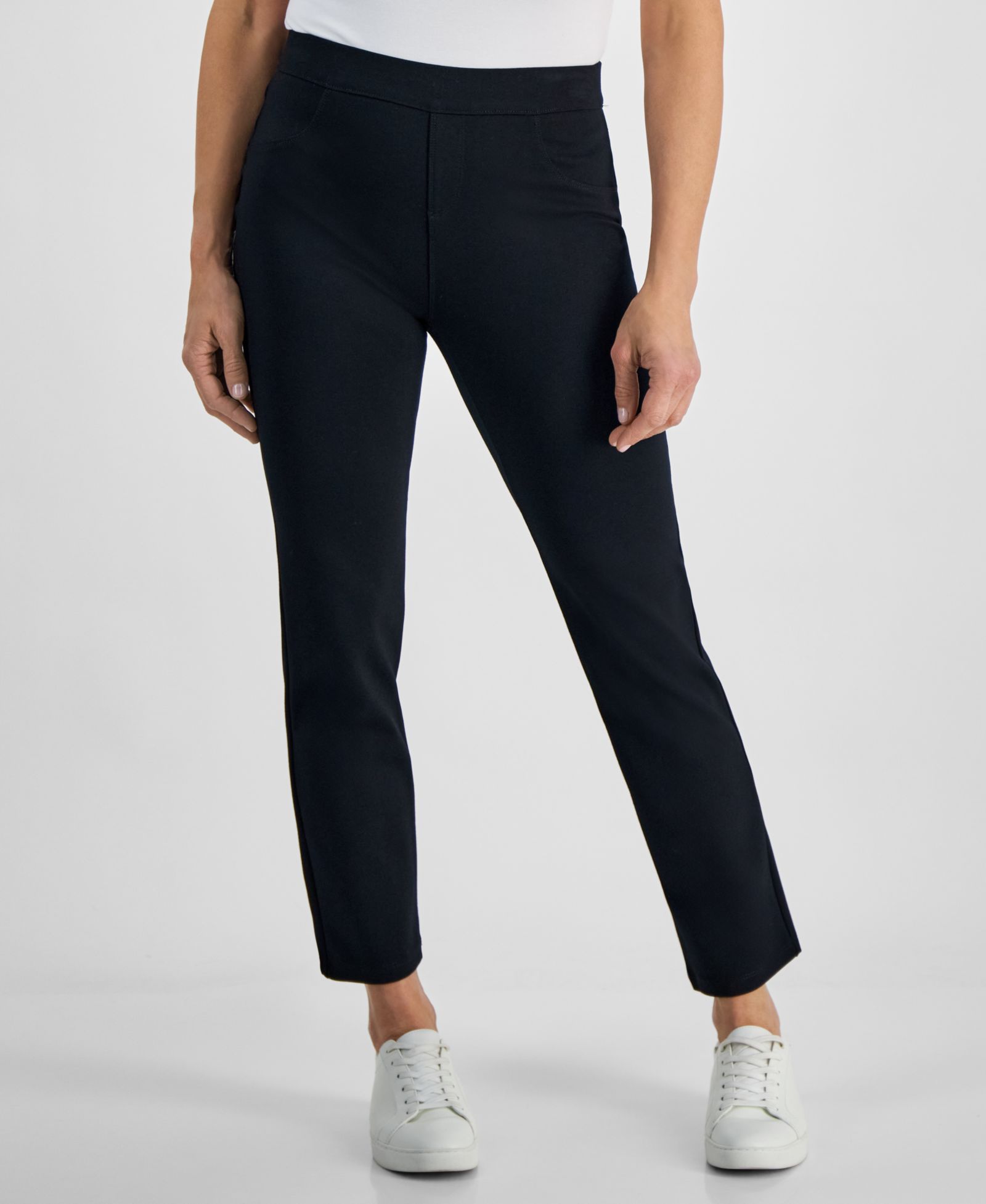 Брюки Style & Co Petite Ponte с завышенной талией и прямыми штанинами