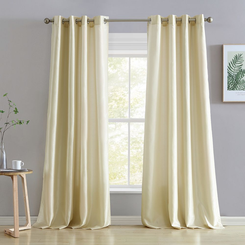 Шторы HLC.ME Jefferson Faux Silk Semi Sheer Microfiber Lined Grommet Set of 2