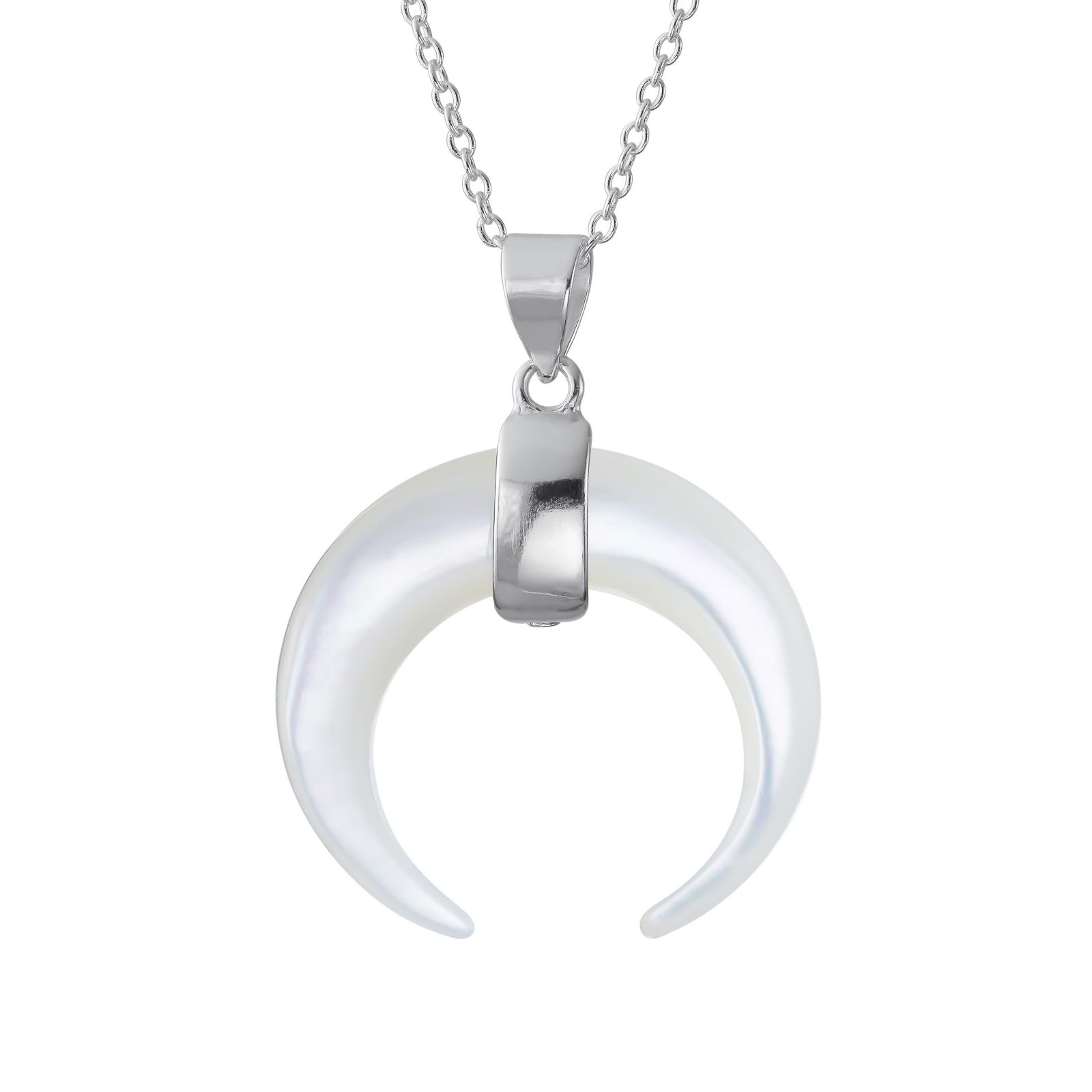 Bling Jewelry Boho Blue Turquoise Crescent Moon Pendant Necklace .925 Sterling Silver