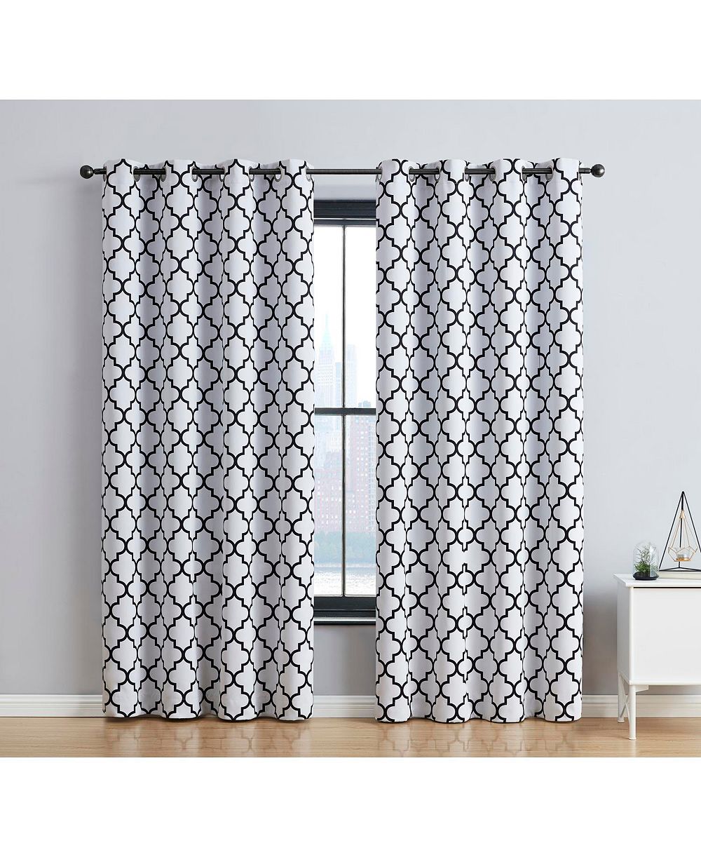 Шторы HLC.ME Lattice Print Blackout Pattern Weather Insulated, комплект из 2 шт