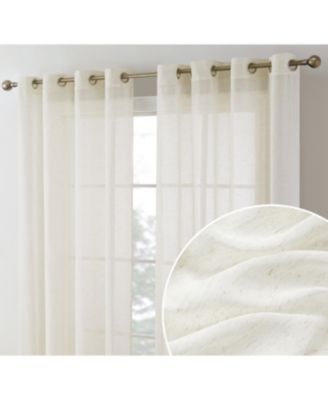 Полупрозрачные шторы HLC.ME Sierra Burlap Flax Linen Light Filtering Transparent Window Grommet Thick Curtains Panels, Set of 2