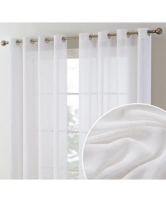Полупрозрачные шторы HLC.ME Sierra Burlap Flax Linen Light Filtering Transparent Window Grommet Thick Curtains Panels, Set of 2