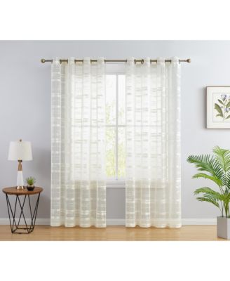 Декоративные полупрозрачные шторы HLC.me Broadway Stripe, набор из 2 штор с люверсами