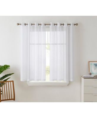 HLC.ME 2 Piece Semi Sheer Voile Window Curtain Drapes Grommet Panels for Bedroom, Living Room & Kids Room