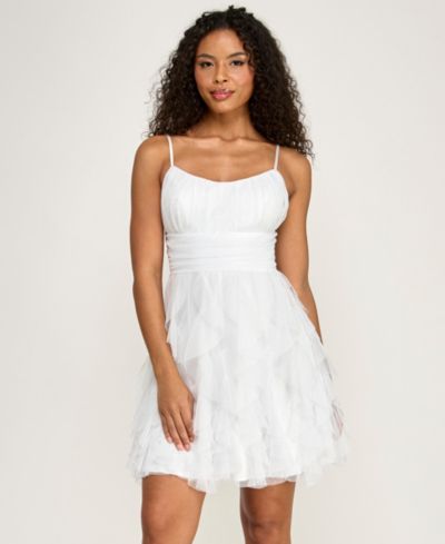 pear culture Juniors' Emma Corkscrew-Ruffled Dress