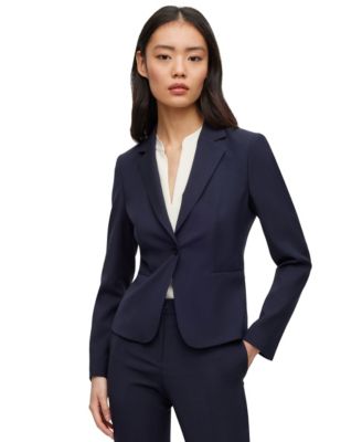 BOSS by Hugo Boss Women's Virgin Wool Regular-Fit Button-Up Jacket