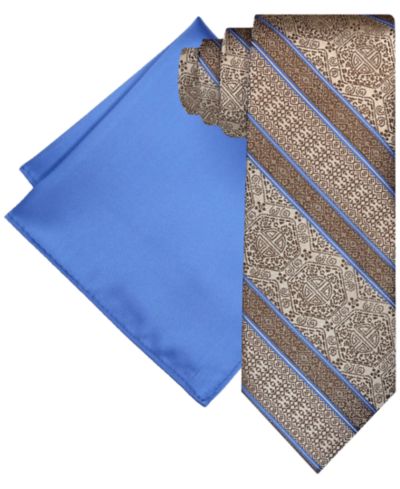 Мужской набор Steve Harvey Tapestry Stripe Tie & Pocket Square Set