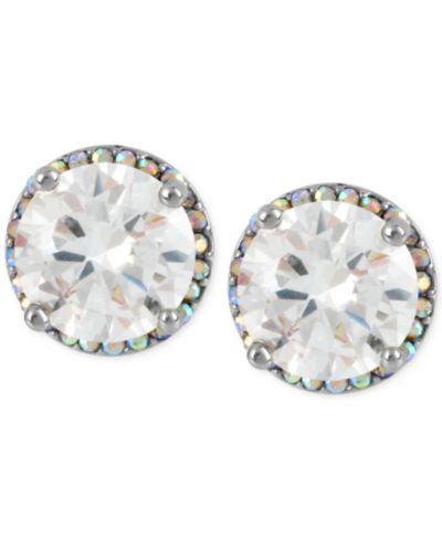 Серьги-гвоздики Betsey Johnson с кристаллами серебристого цвета