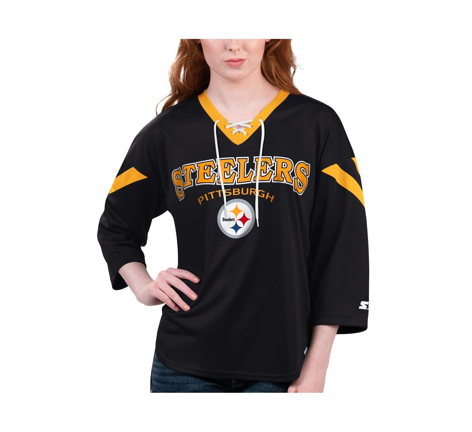 Футболка Starter Women's Black Pittsburgh Steelers