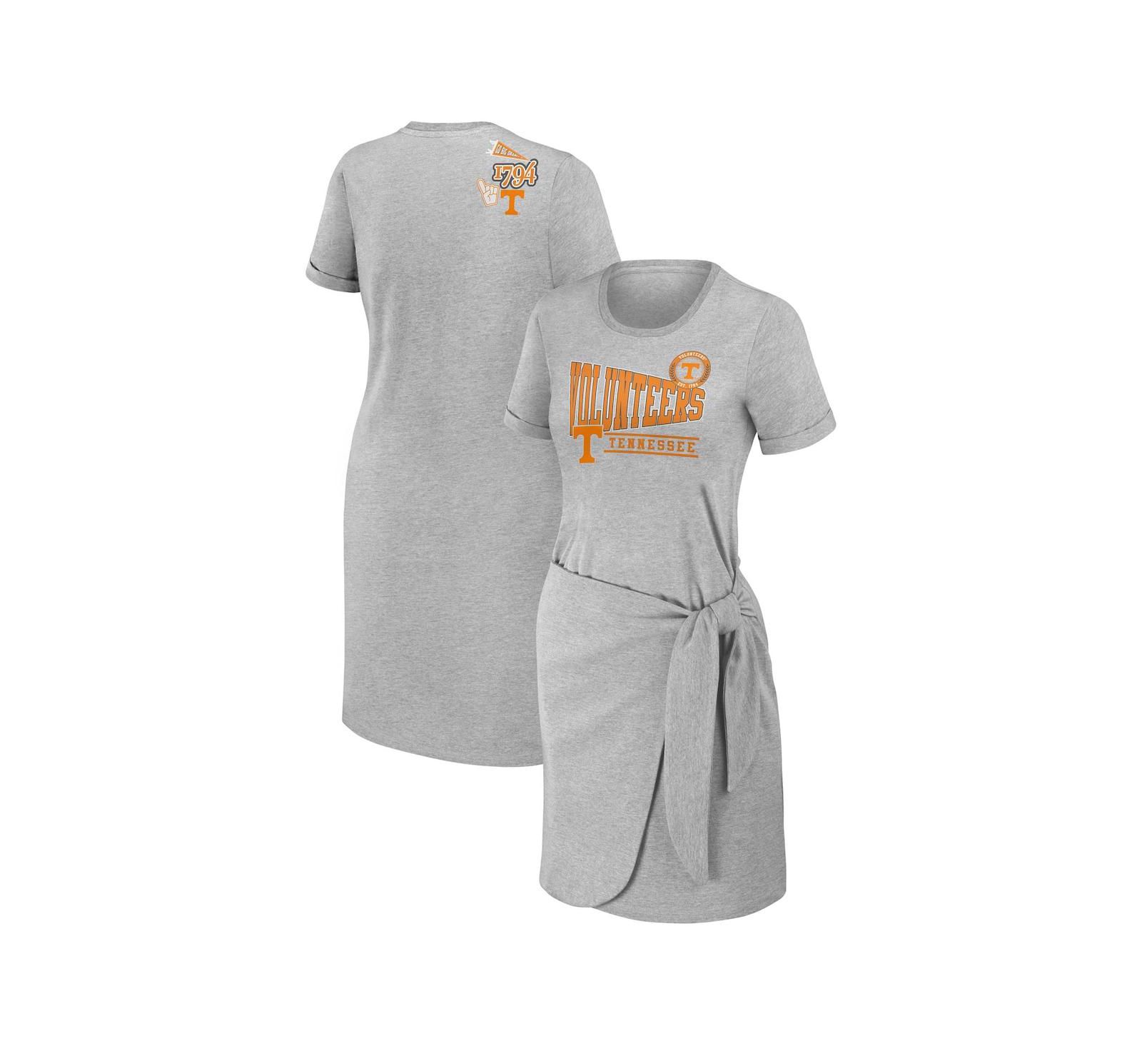 WEAR by Erin Andrews Женское платье T-shirt с узлами, heather gray Tennessee Volunteers