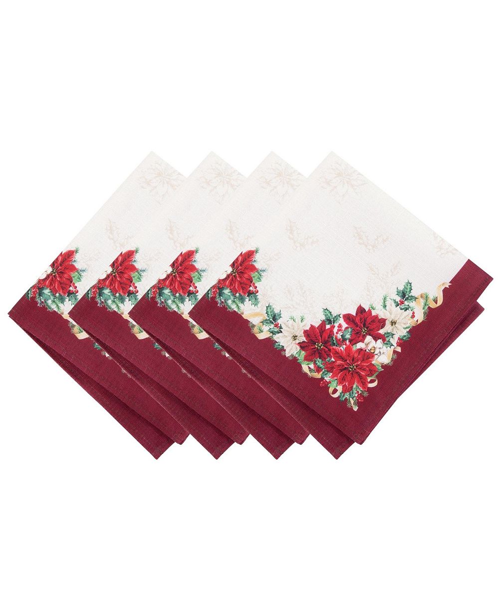 Салфетки Elrene Poinsettia Garlands 17" x 17" Set of 4