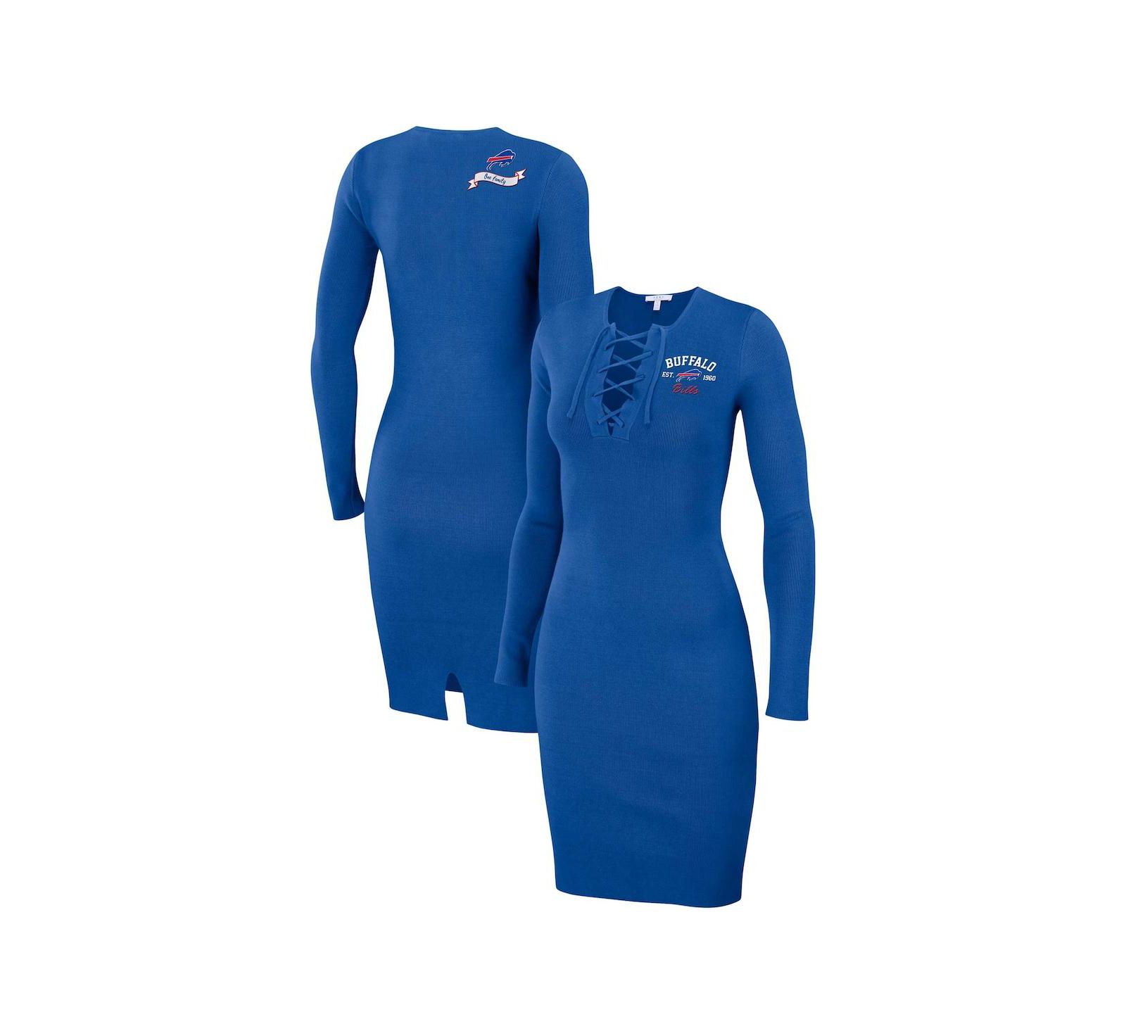 Женское платье WEAR by Erin Andrews Buffalo Bills Lace Up Long Sleeve