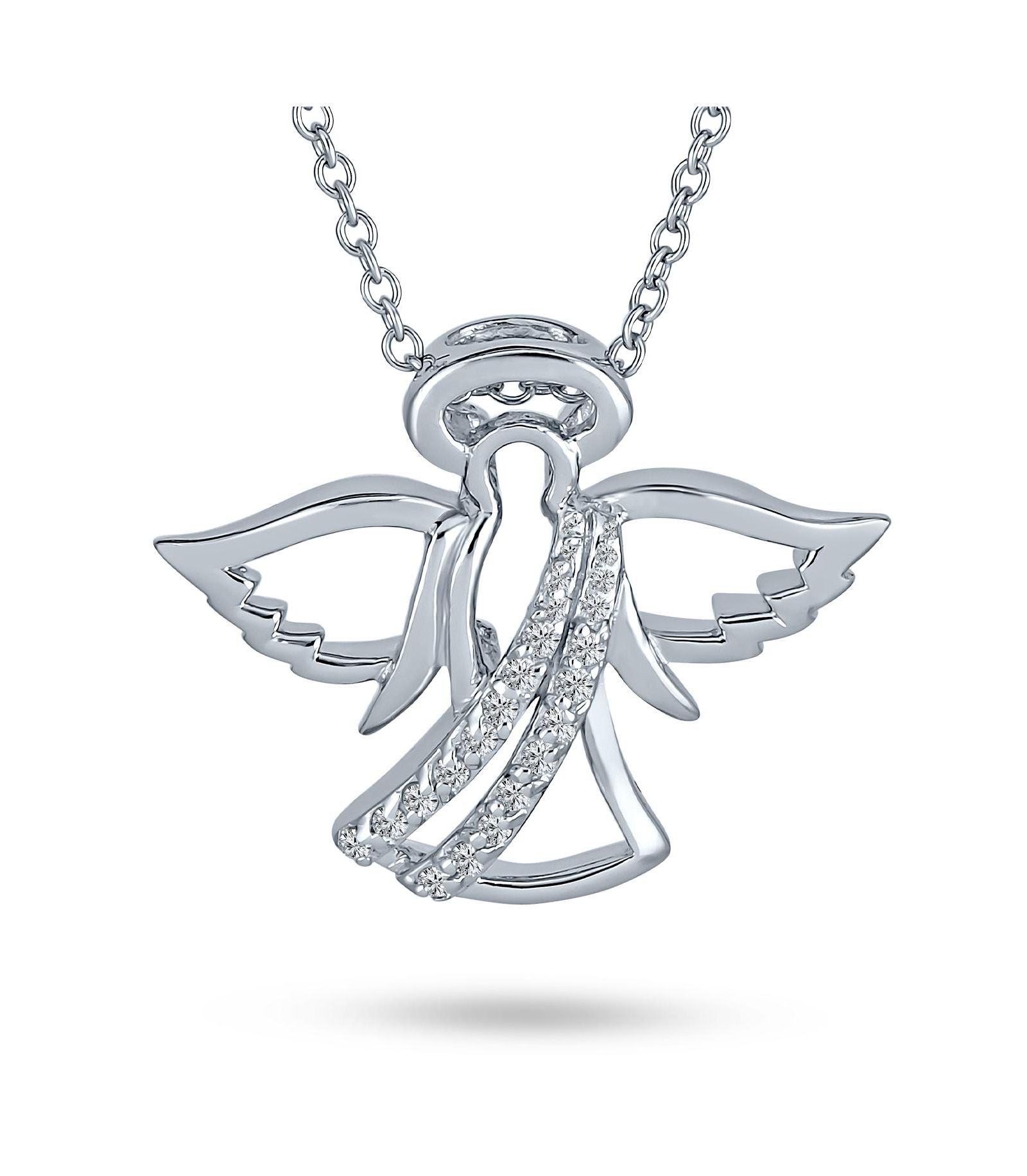 Духовный изящный кулон-подвеска Petite CZ Angel из стерлингового серебра Bling Jewelry