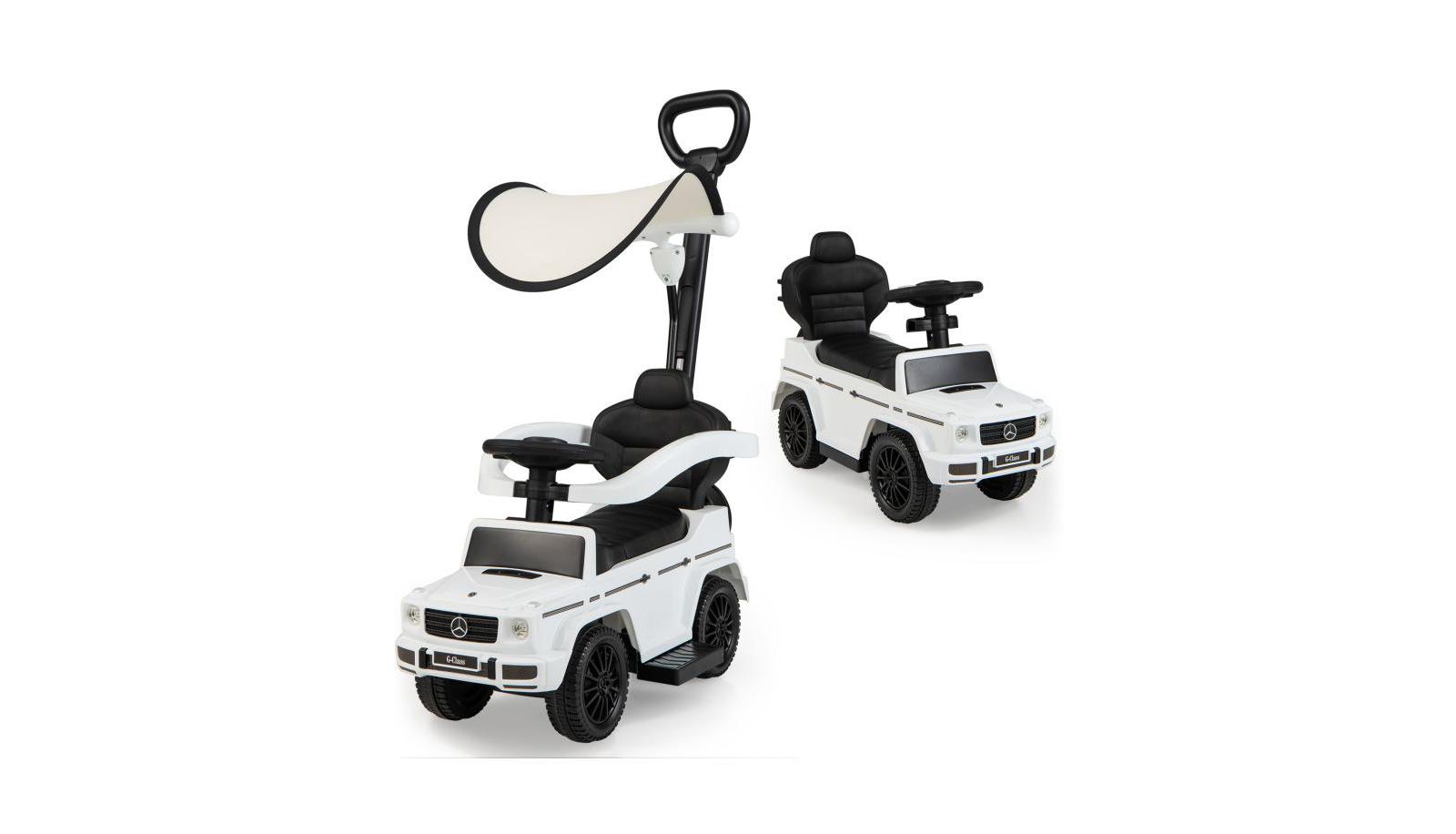 Slickblue 3-In-1 Ride on Push Car Mercedes Benz Stroller Sliding Car with Canopy