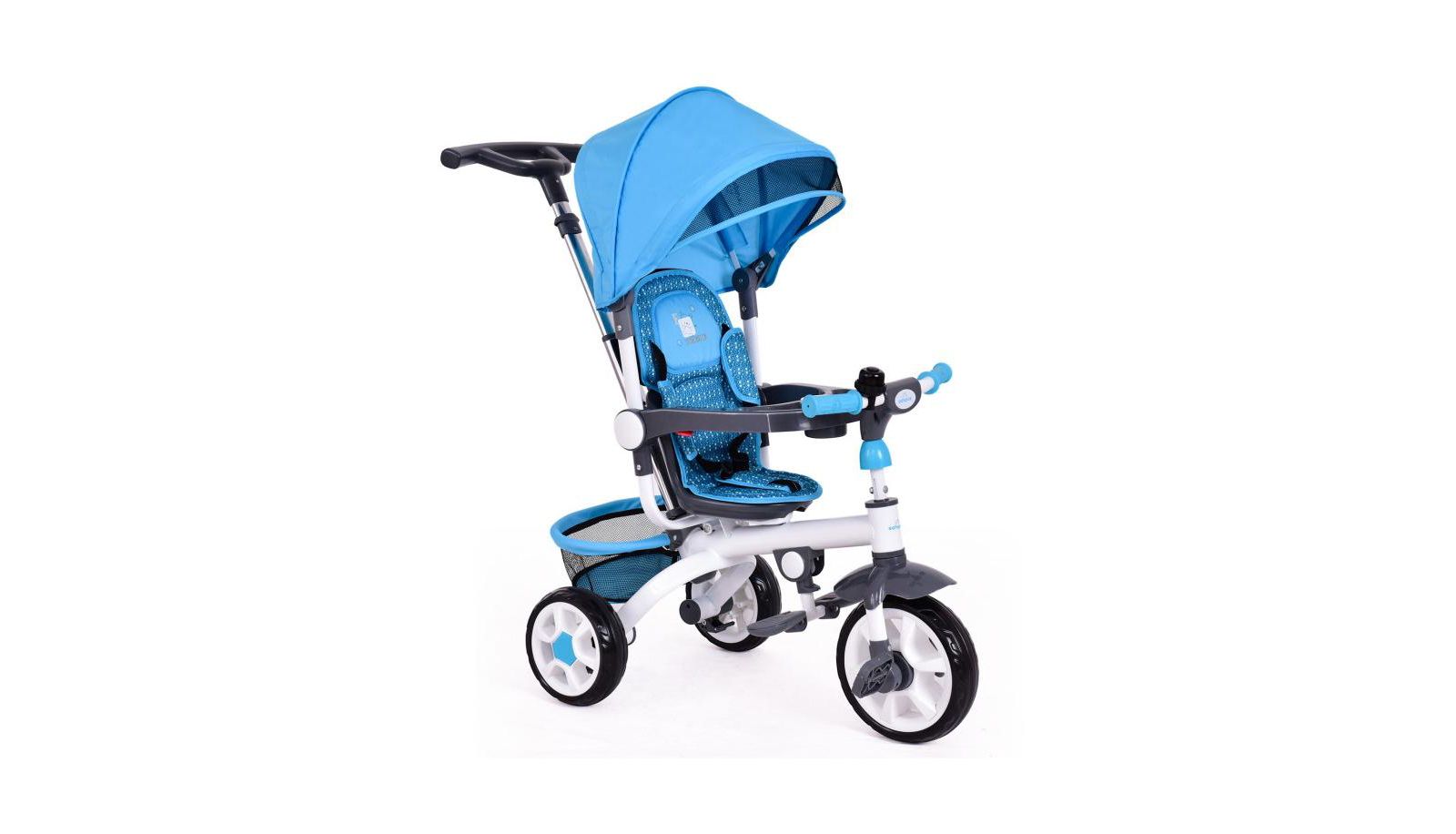 Slickblue Girls 4-in-1 Tricycle Stroller with Detachable Design and Round Sun Canopy