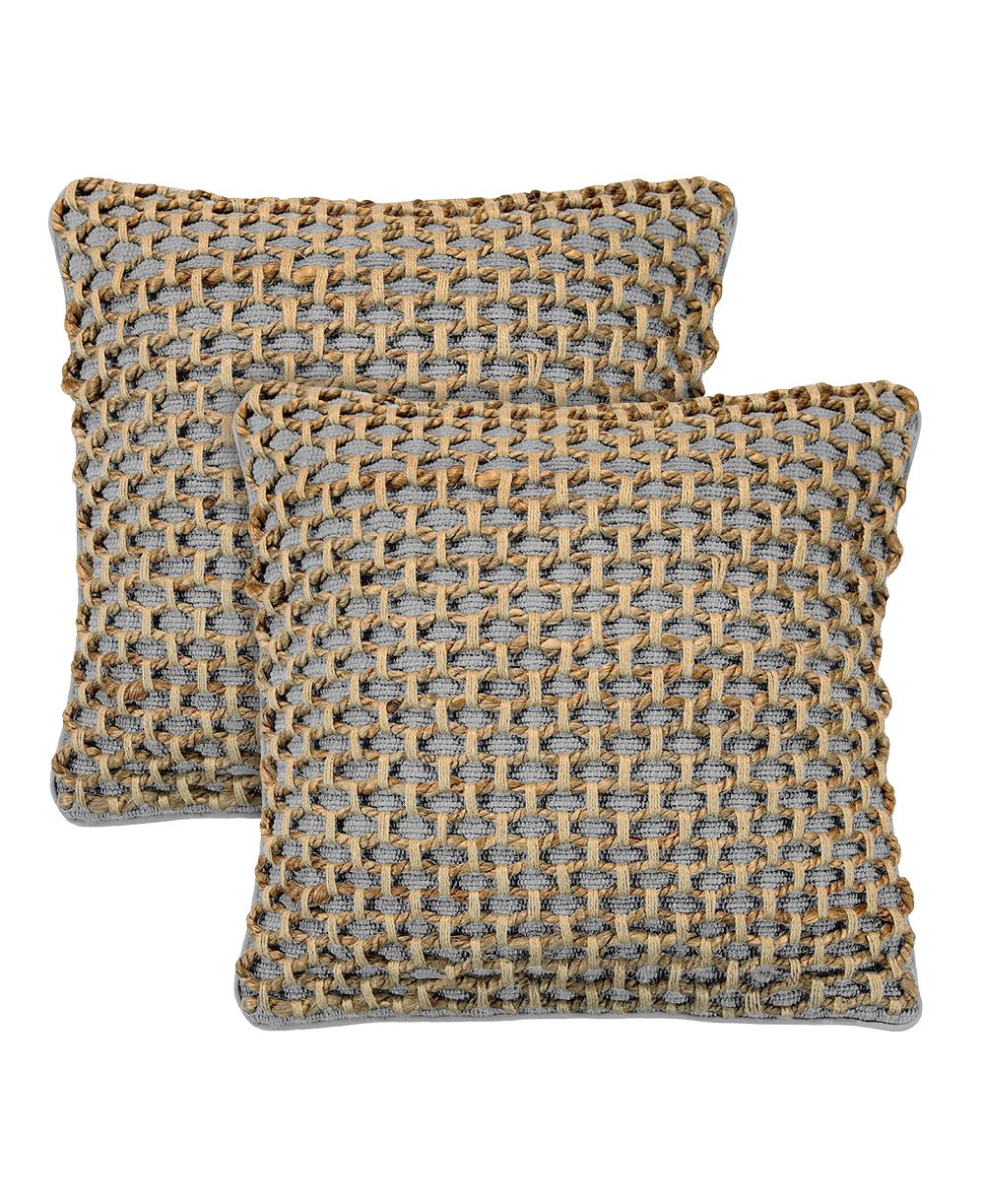 Boho Living Jada Jute 2-Pack Decorative Pillow Set, 20" x 20"