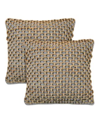 Boho Living Jada Jute 2-Pack Decorative Pillow Set, 20" x 20"