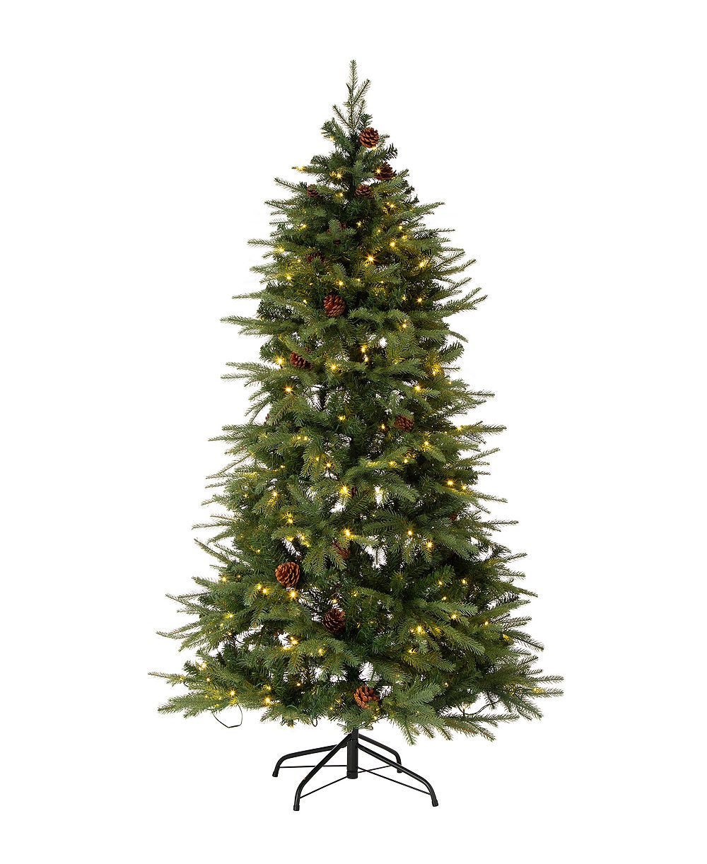 Glitzhome 6' Pre-Lit Green Fir Artificial Christmas Tree with 350 LED Lights, Remote Controller