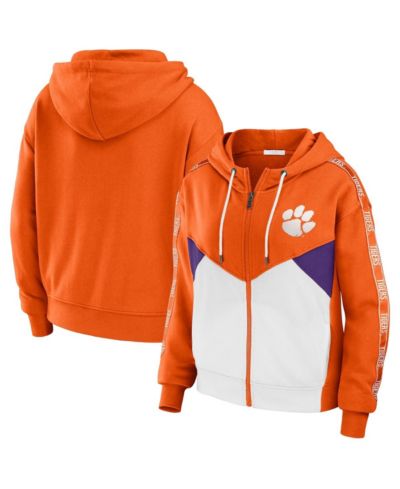 Женское худи-куртка WEAR by Erin Andrews Orange Clemson Tigers Colorblock Full-Zip