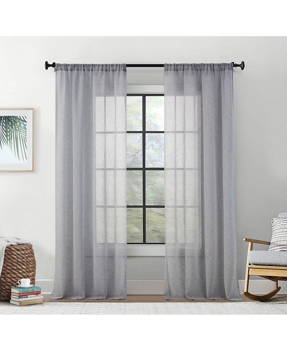 Набор из 2 штук полупрозрачных штор HLC.me Penelope Faux Linen Textured